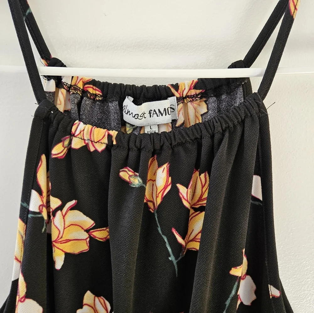 Almost Famous Floral Black Halter Dress - Picture 3 of 6